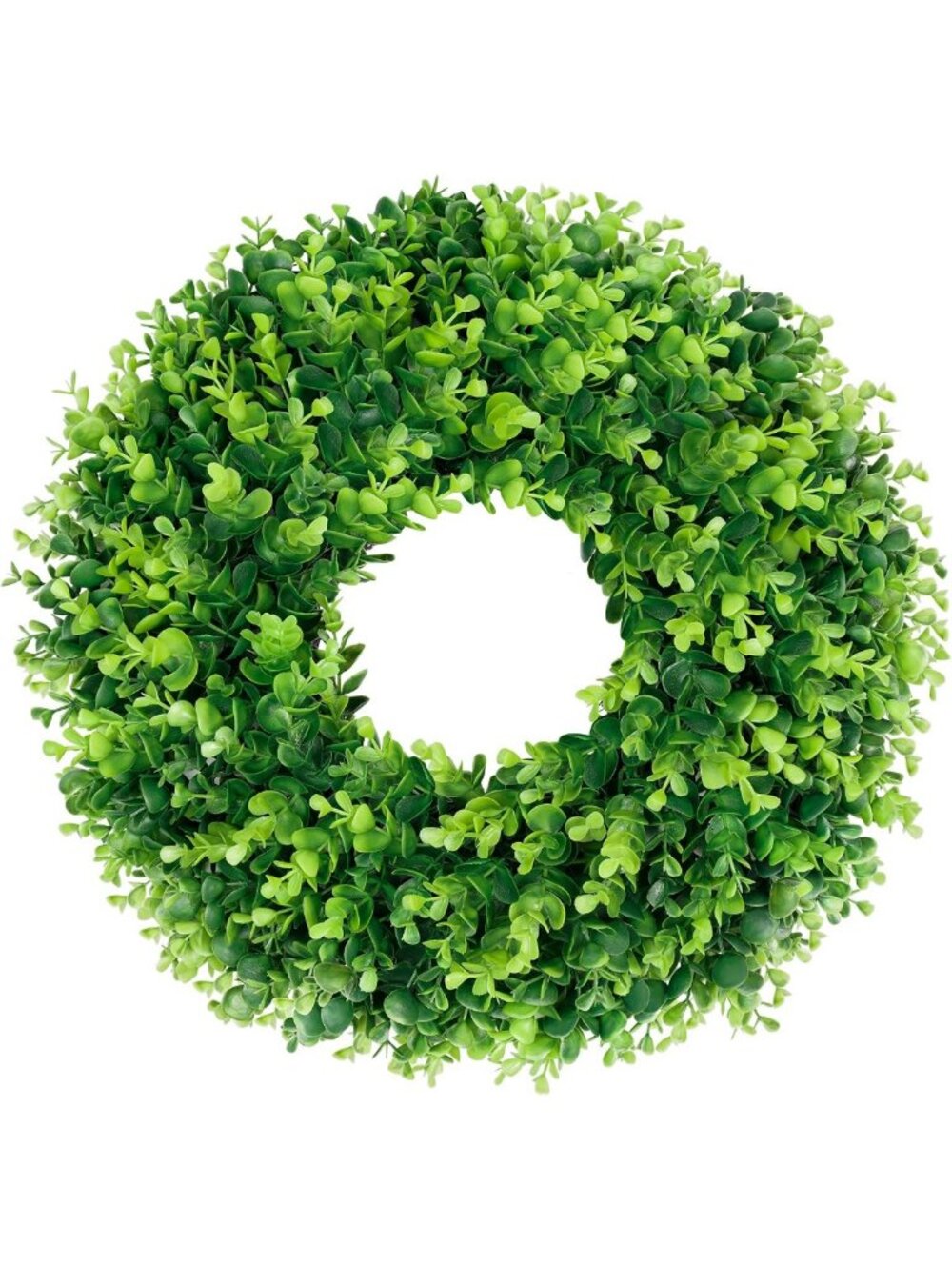 Small Boxwood Wreath 16-18in | Artificial Green Farmhouse Decor for Year-Round